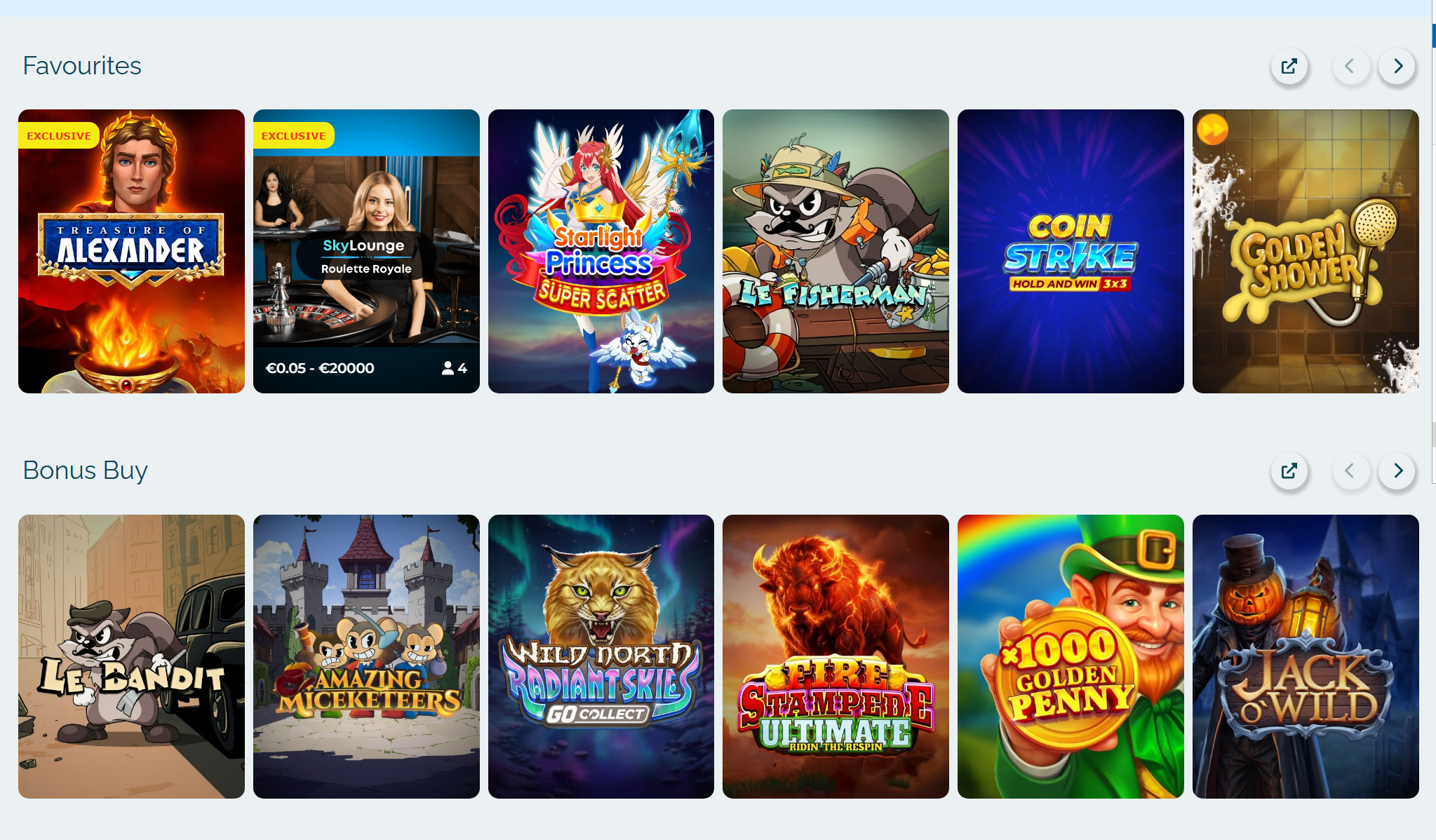 Jeux Alexander Casino bibliothèque machines à sous Bonus Buy Evolution Gaming